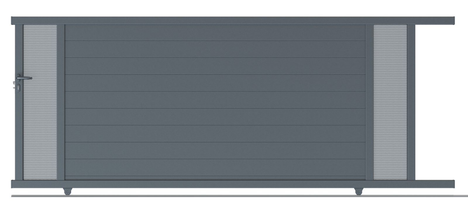 portail acier ou alu : portail bacalan alu coulissant gris